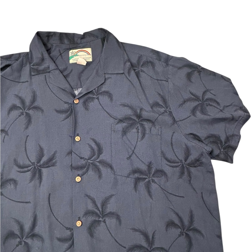 Paradise Found Men's Vintage 80s Navy Palm Tree Magnum‎ PI Shirt L Hawaiian